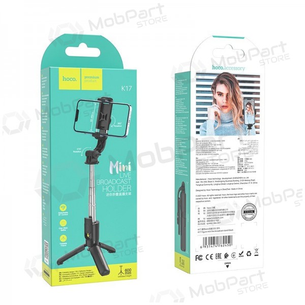 Selfie stick Hoco K17 Mini su trikojo funkcija black