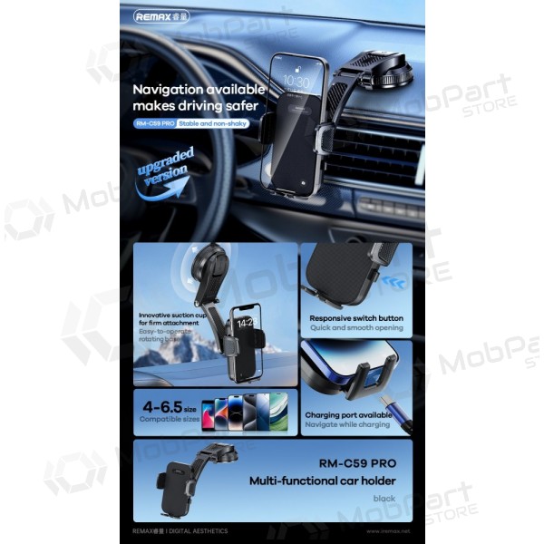 Car phone holder Remax RM-C59 PRO (dashboard) black