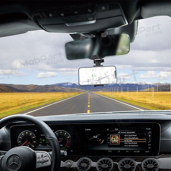 Car phone holder Borofone BH49 tvirtinamas ant veidrodėlio black