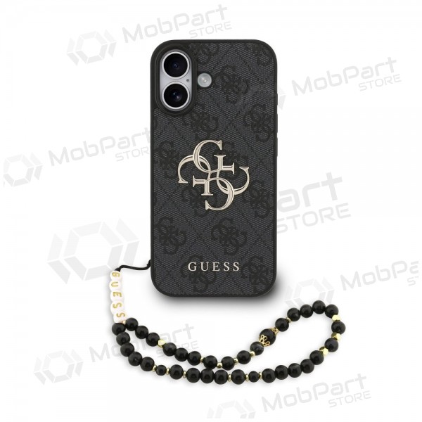 Apple iPhone 17 case - Guess PU 4G Metal Logo Strap (black)