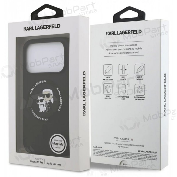 Apple iPhone 17 Pro case - Karl Lagerfeld Liquid Silicone Karl and Choupette MagSafe (black)