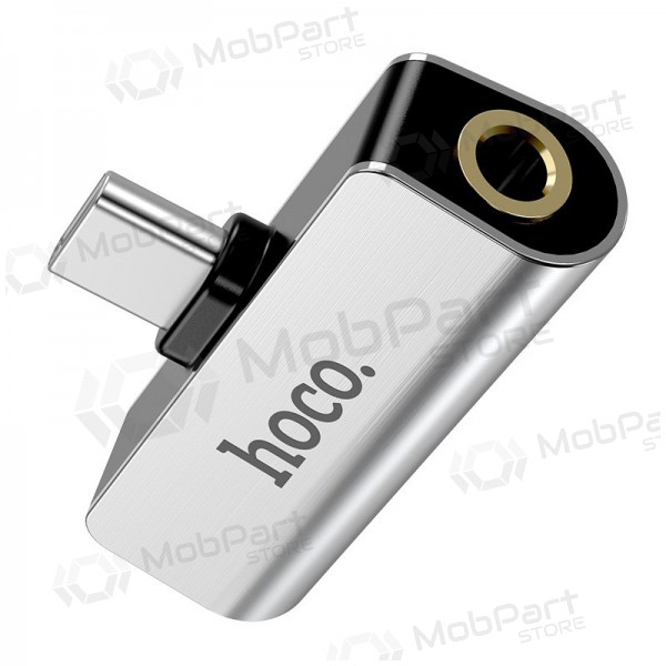 Adapter Hoco LS26 iš Type-C į Type-C + 3,5mm (silver) Adapter Hoco LS26 iš Type-C į Type-C + 3,5mm (silver)