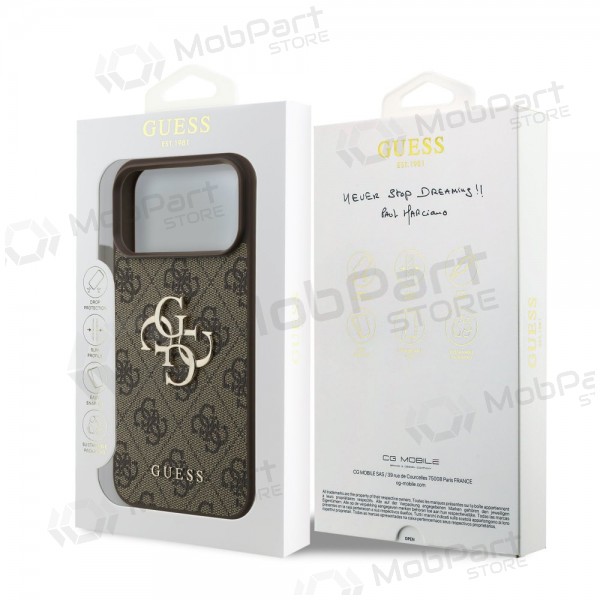 Apple iPhone 17 Pro Max case - Guess PU 4G Metal Logo (brown)
