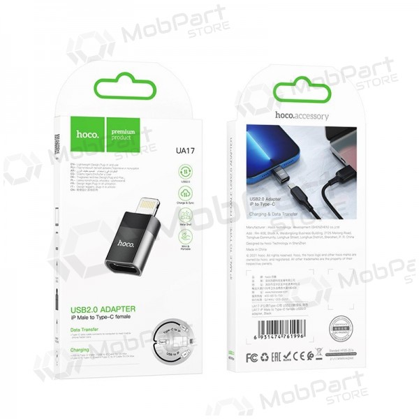 Adapter Hoco UA17 Lightning to Type-C black
