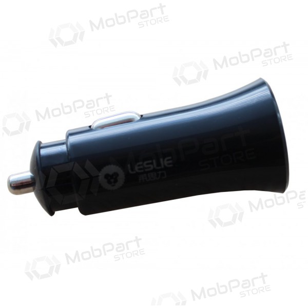 Charger automobilinis Leslie C18 2 USB 2.4A (1A+2A) (black)