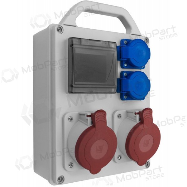 PawBol B.1702R-S plastic panel 4 mod + sockets (2x16A/250V 2x16A/5P)