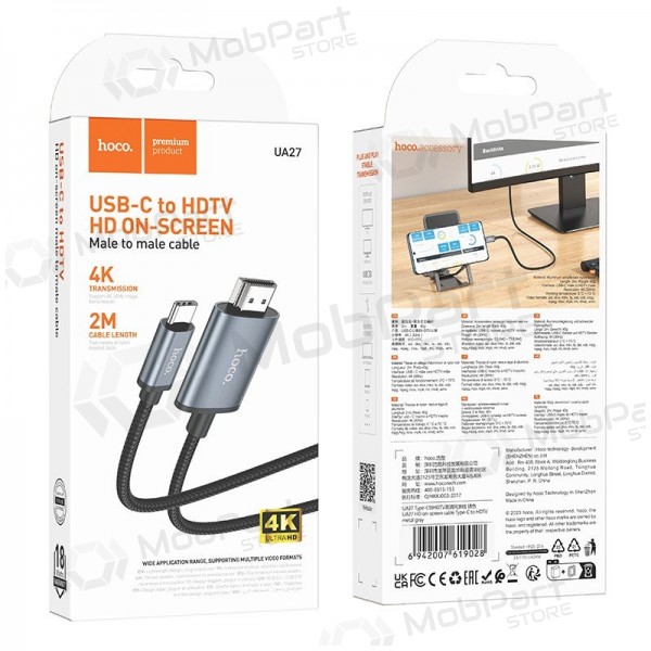 Adapter Hoco UA27 USB-C to HDMI grey