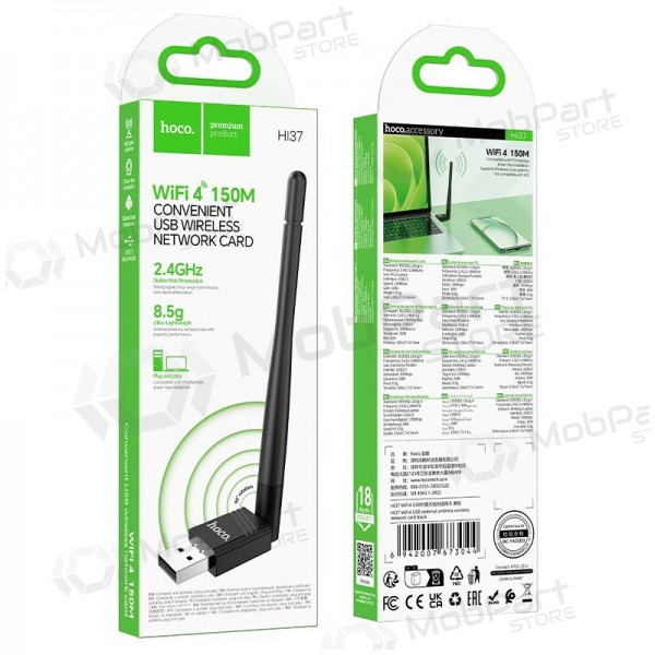 USB Wi-Fi adapter Hoco HI37 USB Wi-Fi 4 black