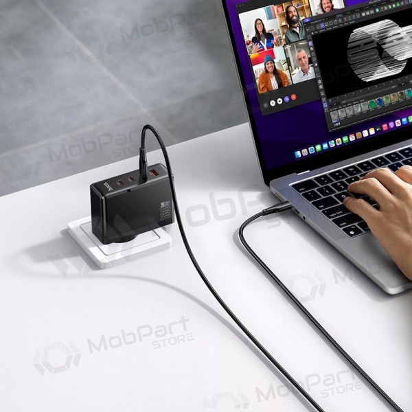 Phone charger Hoco N85 100 W 3x USB-C + USB-A black