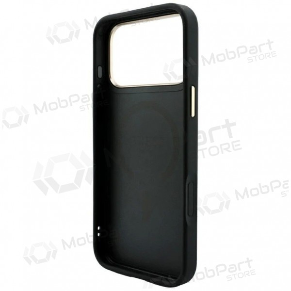 Apple iPhone 18 Pro case - Guess PU Leather 4G Gold Frame Embossed MagSafe (black)