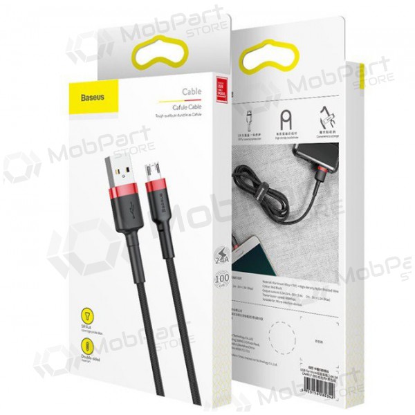 USB cable Baseus Cafule microUSB 2.0m 1.5A (grey-black) CAMKLF-CG1
