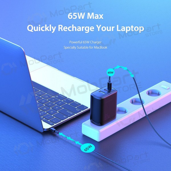 Charger Dux Ducis C110 2xPD + Quick Charge 3.0 (black)