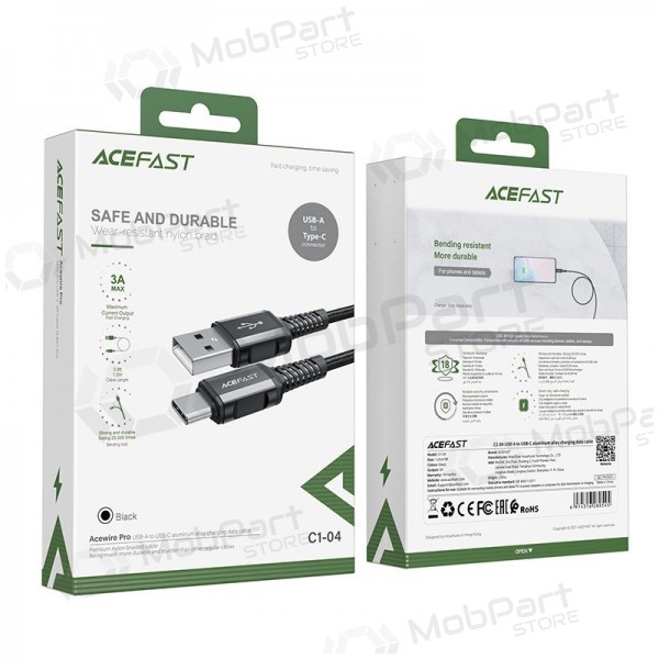 USB cable Acefast C1-04 USB-A to USB-C 1.2m black