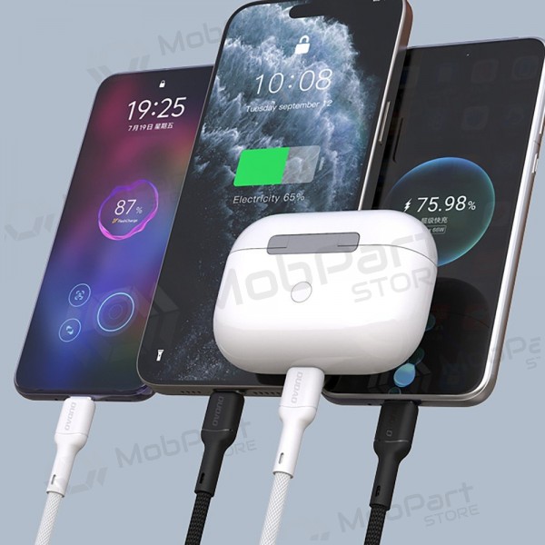 Lightning cable Dudao L9X USB-C to Lightning 2 m 30 W white