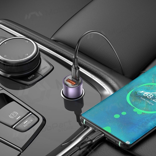 Car phone charger Borofone BZ20A 83 W PD QC 3.0 USB-C + USB-A black