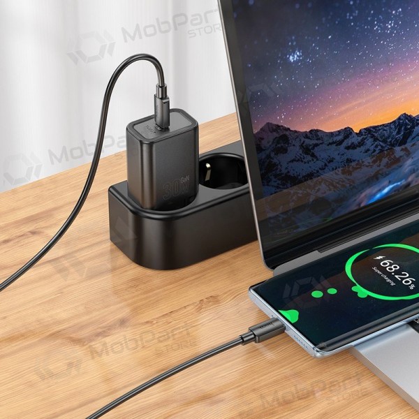 Phone charger Hoco N62 GaN USB-C with USB-C cable 1 m black