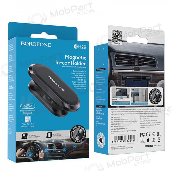Automobilinis Universal telefono laikiklis Borofone BH29 klijuojamas ant panelės, magnetinis, black