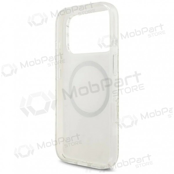 Apple iPhone 18 Pro case - Guess IML Flowers Allover Strap MagSafe (white)