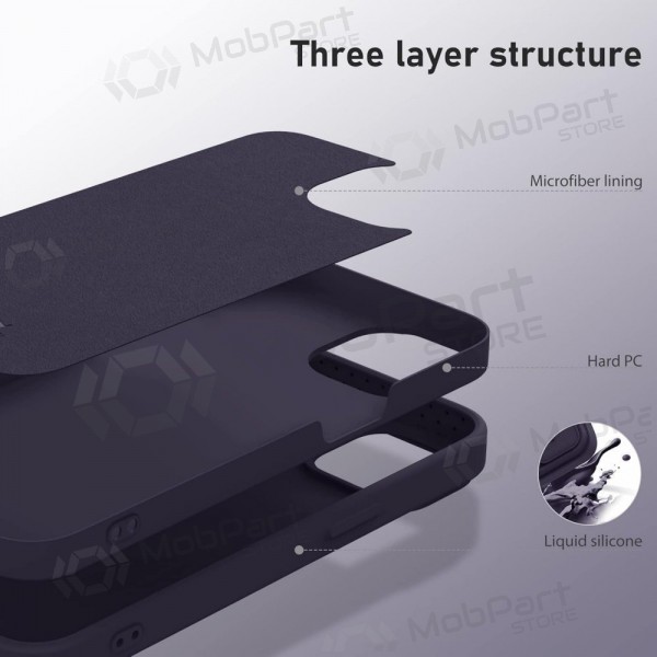Apple iPhone 15 Pro Max case „Nillkin Silicone“ (tamsiai violet) Apple iPhone 15 Pro Max case „Nillkin Silicone“ (tamsiai violet)