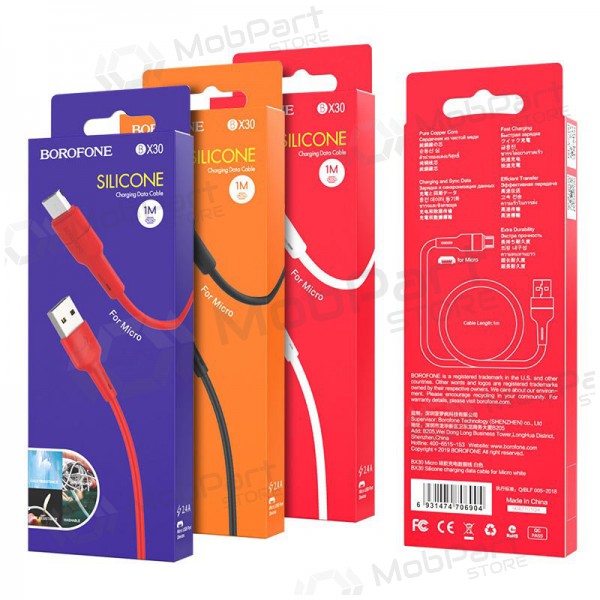 USB cable Borofone BX30 microUSB 1.0m (black)