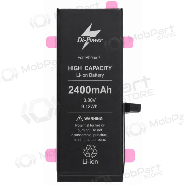Apple iPhone 7 battery, Di-Power 2400 mAh (increased capacity)