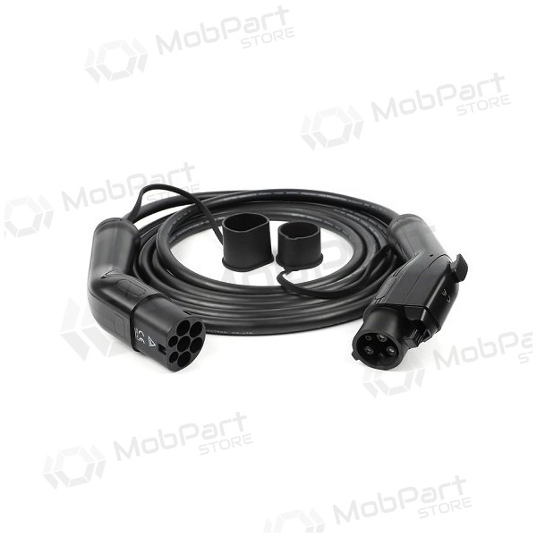 Elektromobilio charging cable Type 1 (Female) - Type 2 (Male), 32A, 7.2kW, 1-fazė, 5m