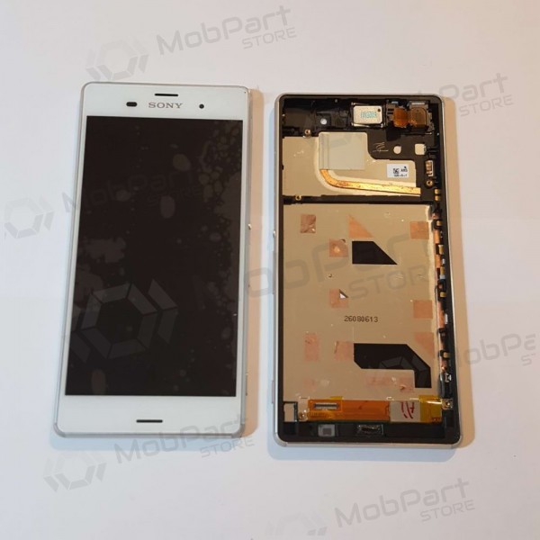 Sony D6603 Xperia Z3 screen (white) (with frame) (used grade B, original)