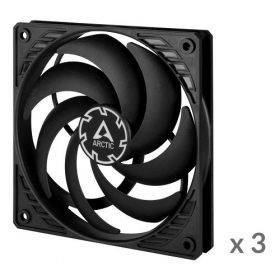 ARCTIC P12 Slim PWM PST korpuso ventiliatoriai, 4-pin, 120mm, juodi, 3 pcs.