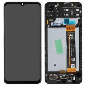 Ekranas Samsung M135 M13 4G 2022 su lietimui jautriu stikliuku and rėmeliu Black original