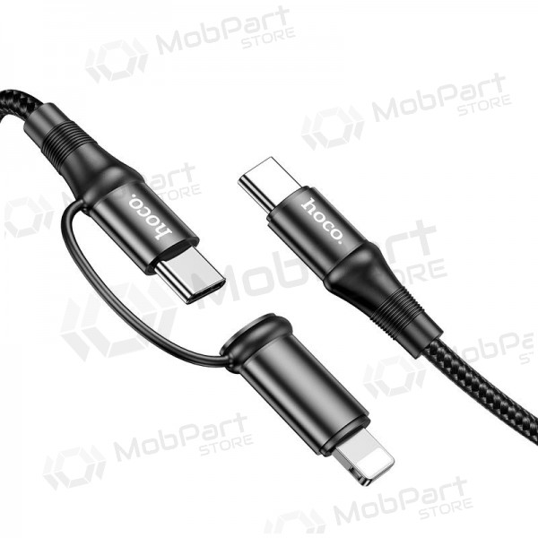 USB cable Hoco X50 2-in-1 Exquisito Type-C - Type-C / Lightning 1.0m (black)