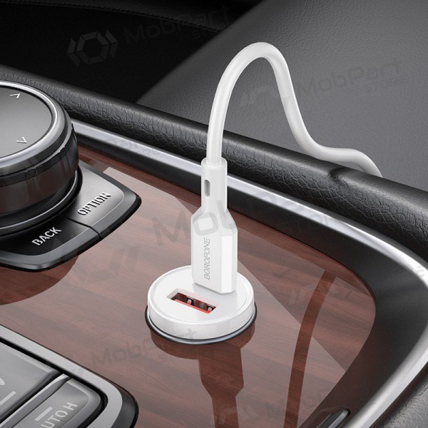 Charger automobilinis Borofone BZ18A USB-A/Type-C PD20W+QC3.0 + Lightning (white)