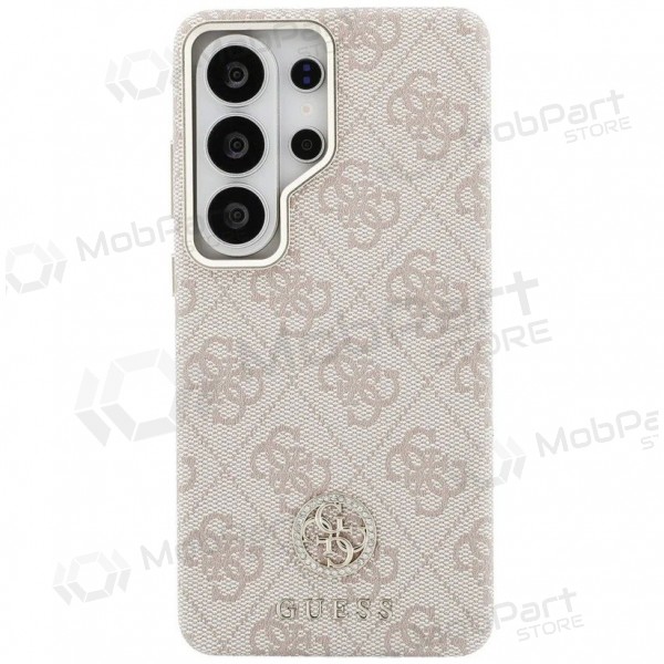 Samsung Galaxy S26 Ultra case - Guess PU Leather 4G Strass Logo Gold Frame Magnetic (pink)