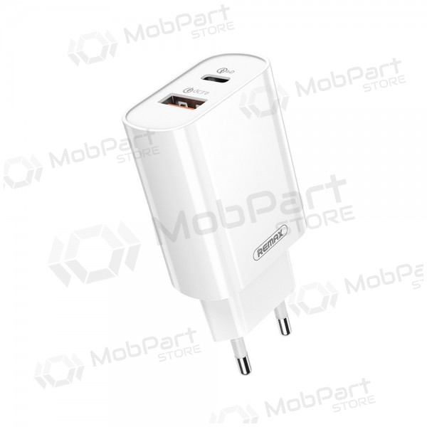 Phone charger Remax RP-U37 20 W USB-C + USB-A white