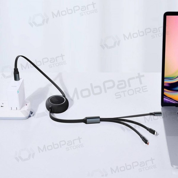 USB cable Baseus Bright Mirror Type-C - microUSB+Lightning+Type-C 100W 1.2m (black) CAMLC-AMJ01