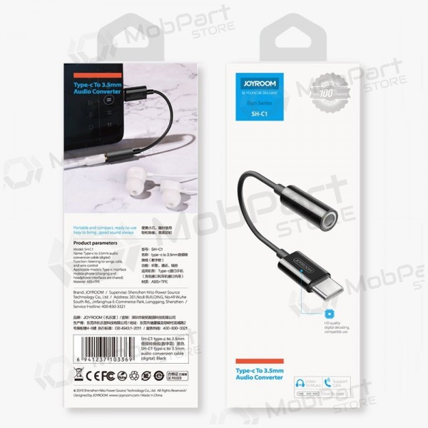 Audio adapter Joyroom SH-C1 USB-C to 3.5 mm black