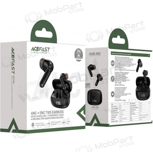 Wireless headphones Acefast W1 ANC juodos
