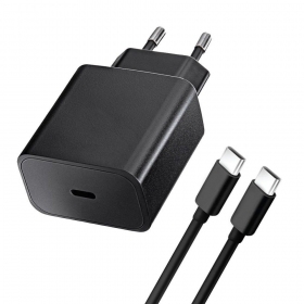 Phone charger Blue Star 20 W USB-C with USB-C cable black