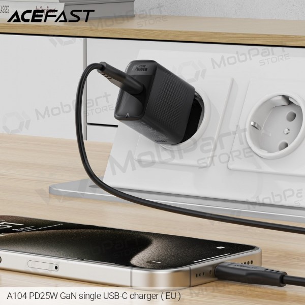 Phone charger Acefast A104 25 W GaN USB-C black
