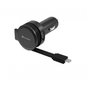 Car charger Platinet MicroUsb (1xUSB 2.4A) (black)