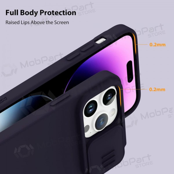 Apple iPhone 15 Pro Max case „Nillkin Silicone“ (tamsiai violet) Apple iPhone 15 Pro Max case „Nillkin Silicone“ (tamsiai violet)