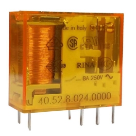 Relay 2-pole Finder 40 series 405280240000 (24V AC, 8A/250VAC)