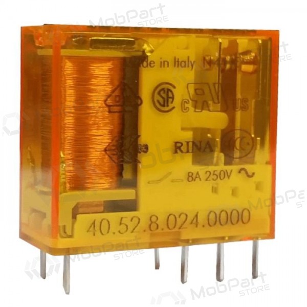 Relay 2-pole Finder 40 series 405280240000 (24V AC, 8A/250VAC)