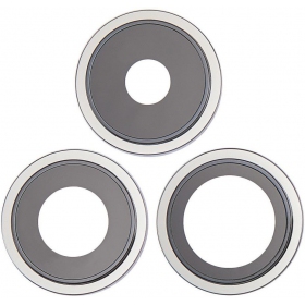 iPhone 14 Pro / 14 Pro Max camera glass / lens (3pcs) (silver) (with frame)