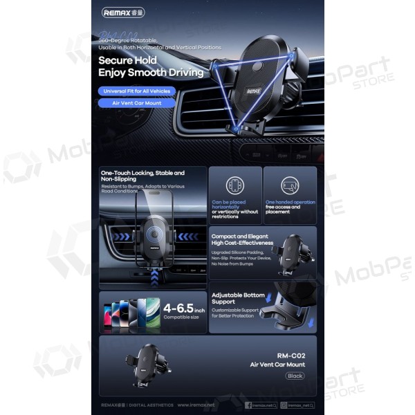 Car phone holder Remax RM-C02 (air vent) black