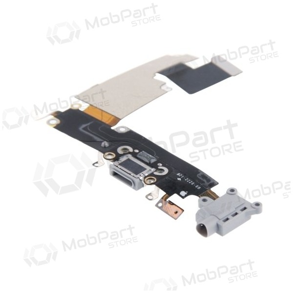 Apple iPhone 6 Plus charging dock port and microphone flex (šviesiai grey) (used, original) Apple iPhone 6 Plus charging dock port and microphone flex (šviesiai grey) (used, original)