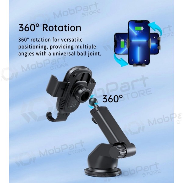 Automobilinis laikiklis-charger Choetech T203-F 15W Gravity Car Charger Holder black