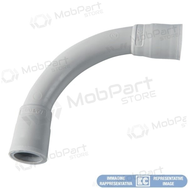Elbow connector Elettrocanali EC74332 (D32, grey (RAL7035), halogen-free)