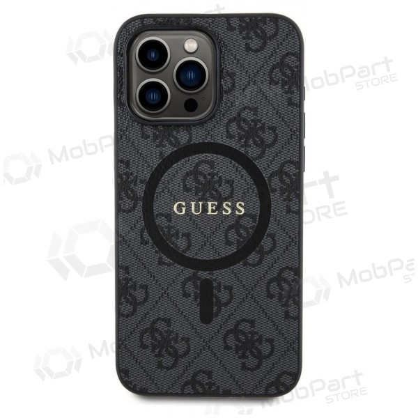 Apple iPhone 15 Pro Max case -Guess PU Leather 4G Colored Ring MagSafe- (black)