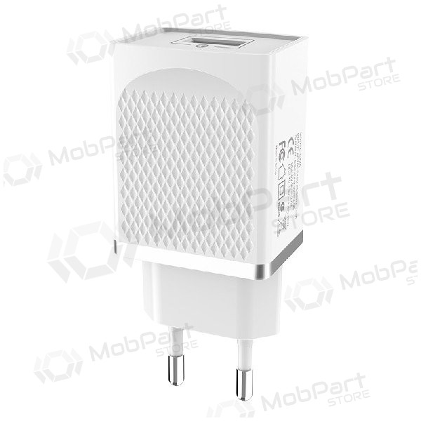 Charger HOCO C42A Vast power QC3.0 USB 18W (3.6V-6.5V/3A, 6.6V-9V/2A, 9.1V-12V/1.5A) (white)