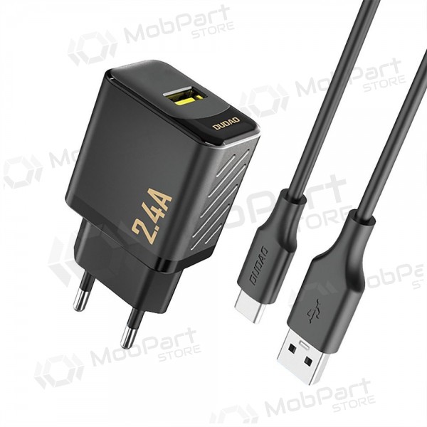 Phone charger Dudao A23T 12 W USB-A with USB-C cable 1 m black